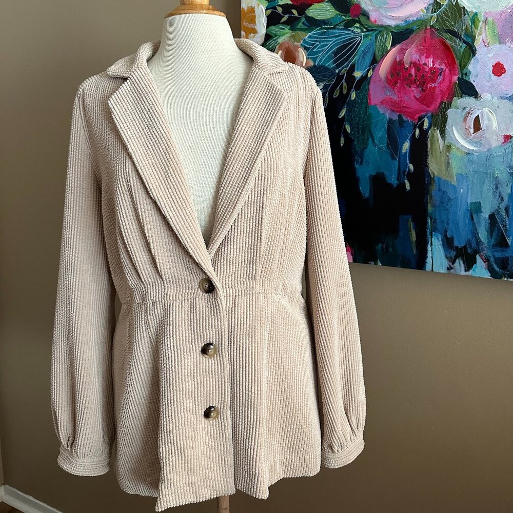 Anthropologie Current Air Courtney Corduroy Blazer Size Medium